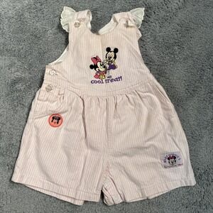 Vintage 90s Disney Baby Minnie & Mickey Mouse Ice Cream Romper 18 Months